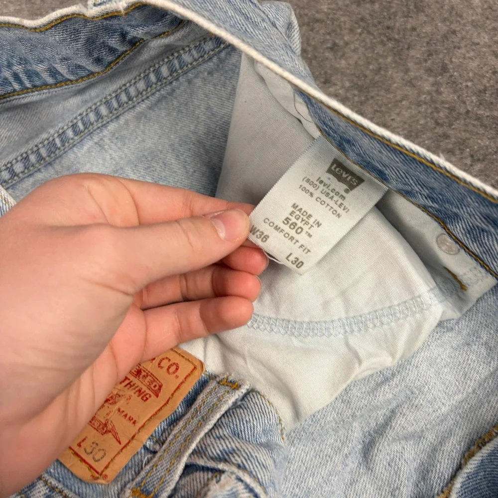 Levi 560‎ Jeans Mens 36x30 Comfort Fit Light Wash Baggy Denim Loose Leg Y2K 00s
